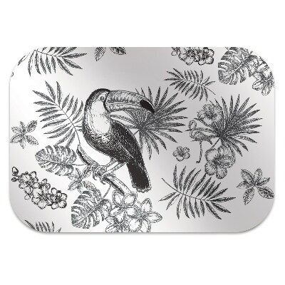 Alfombra silla ordenador Tropics en blanco y negro