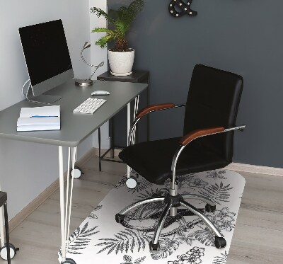 Alfombra silla ordenador Tropics en blanco y negro