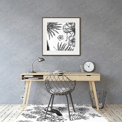 Alfombra silla ordenador Tropics en blanco y negro