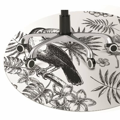Alfombra silla ordenador Tropics en blanco y negro