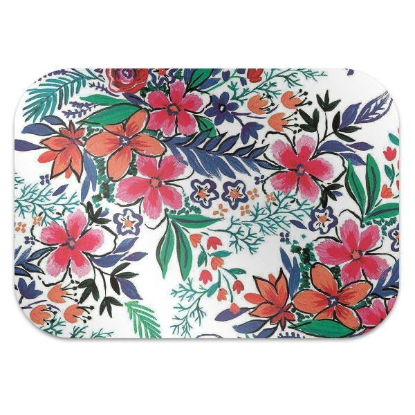 Alfombra silla ordenador Flores coloridas