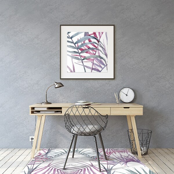 Alfombra para silla de escritorio Hojas rosadas