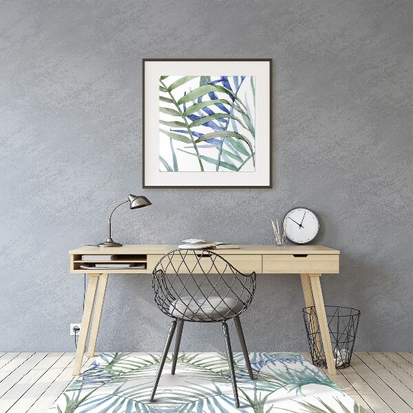 Alfombra para silla de escritorio Hojas tropicales