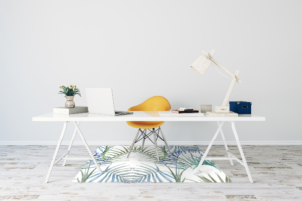 Alfombra para silla de escritorio Hojas tropicales