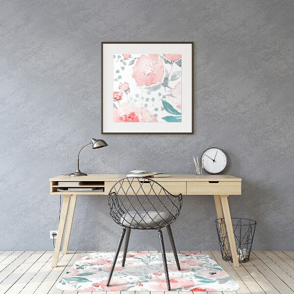 Alfombra silla ordenador Amapolas pintadas