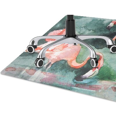 Alfombra silla ordenador Flamencos pintados