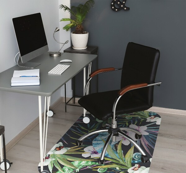 Alfombra silla ordenador Camaleón azul