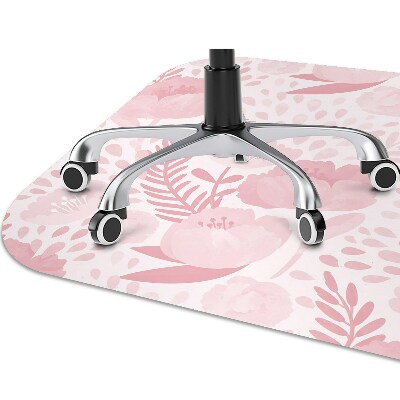 Alfombra protectora suelo para silla Amapolas rosadas