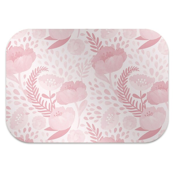 Alfombra protectora suelo para silla Amapolas rosadas