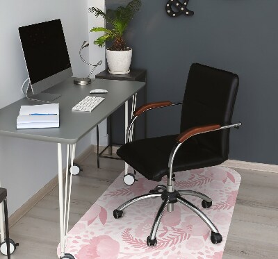 Alfombra protectora suelo para silla Amapolas rosadas
