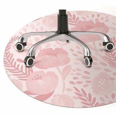 Alfombra protectora suelo para silla Amapolas rosadas