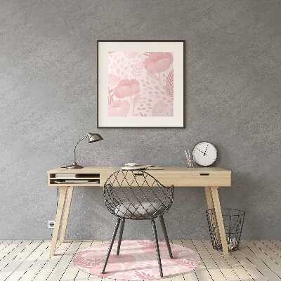 Alfombra protectora suelo para silla Amapolas rosadas