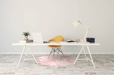 Alfombra protectora suelo para silla Amapolas rosadas