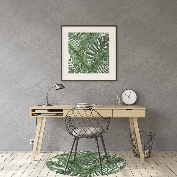Alfombra para silla de escritorio Hojas tropicales