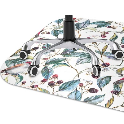 Alfombra para silla de escritorio Pájaros en frambuesas