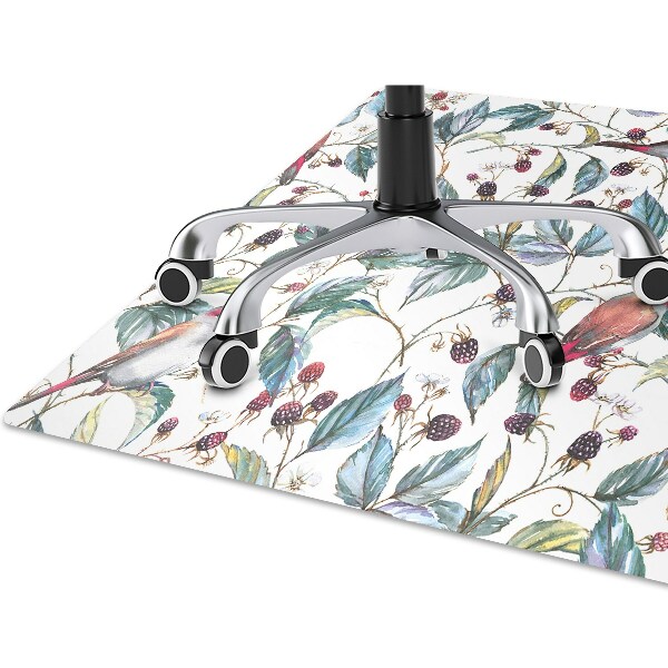 Alfombra para silla de escritorio Pájaros en frambuesas