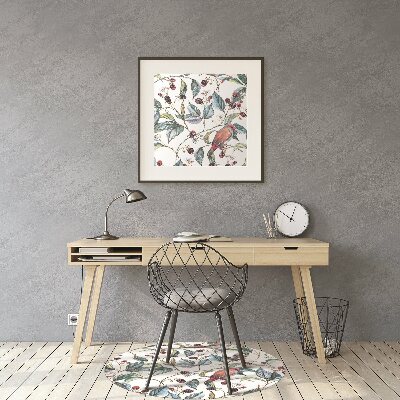 Alfombra para silla de escritorio Pájaros en frambuesas