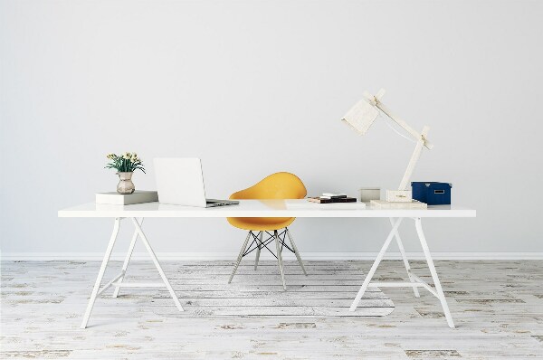Alfombra silla ordenador Tablones de madera