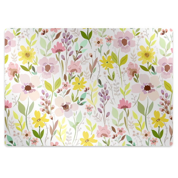 Alfombra silla ordenador Flores coloridas