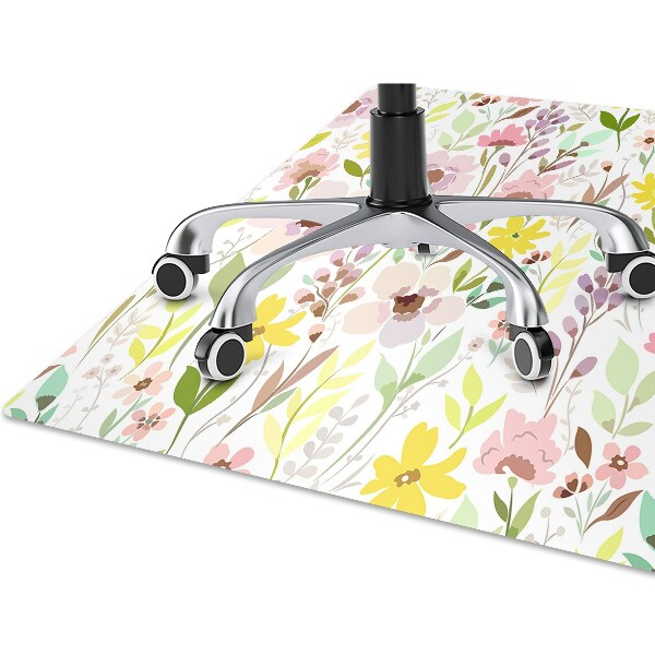 Alfombra silla ordenador Flores coloridas