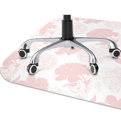 Alfombra silla ordenador Flores rosadas
