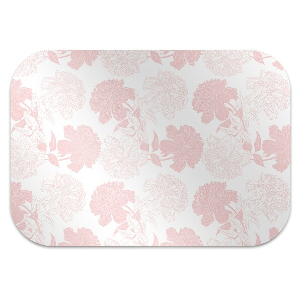 Alfombra silla ordenador Flores rosadas