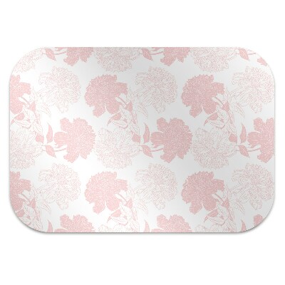 Alfombra silla ordenador Flores rosadas