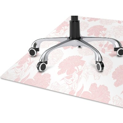 Alfombra silla ordenador Flores rosadas