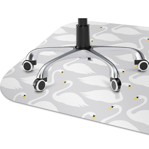 Alfombra silla ordenador Cisnes blancos