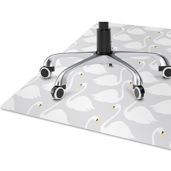 Alfombra silla ordenador Cisnes blancos