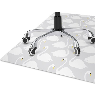 Alfombra silla ordenador Cisnes blancos