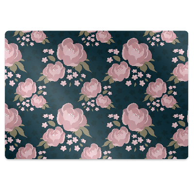 Alfombra para silla de escritorio Flores rosadas