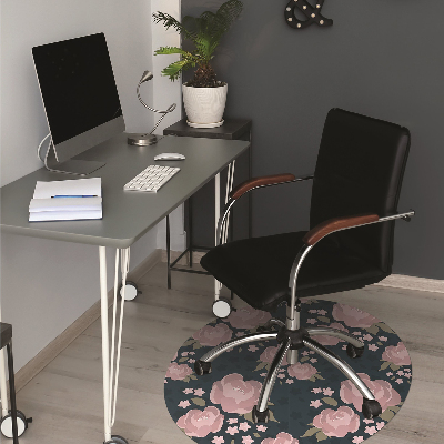 Alfombra para silla de escritorio Flores rosadas