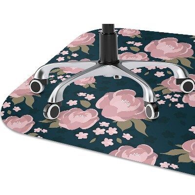 Alfombra para silla de escritorio Flores rosadas