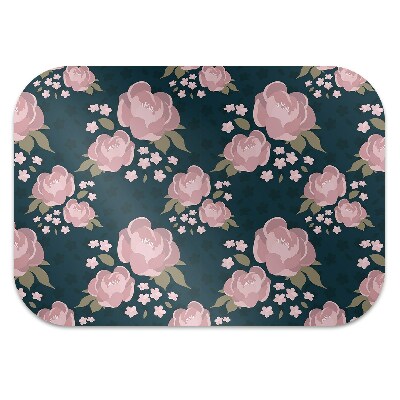 Alfombra para silla de escritorio Flores rosadas