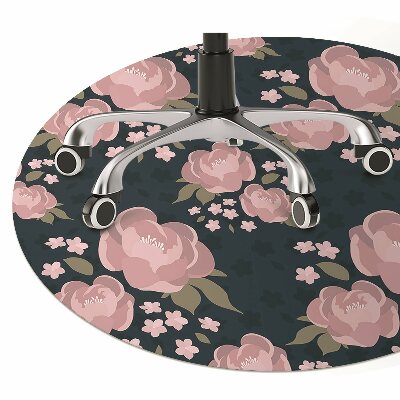 Alfombra para silla de escritorio Flores rosadas