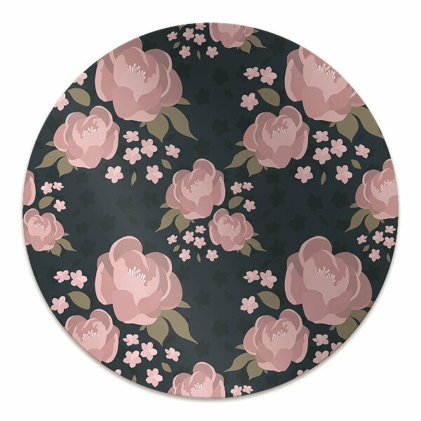 Alfombra para silla de escritorio Flores rosadas