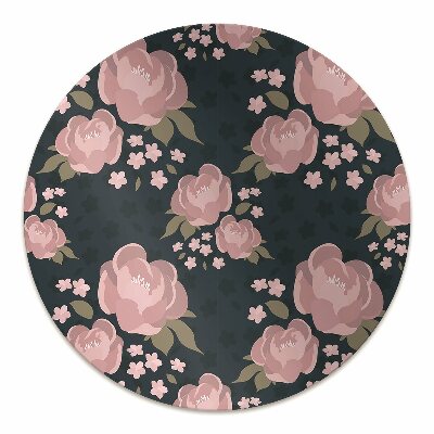 Alfombra para silla de escritorio Flores rosadas