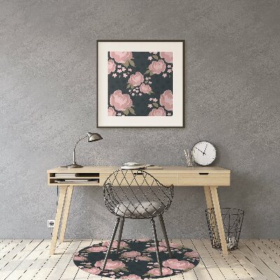 Alfombra para silla de escritorio Flores rosadas