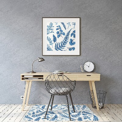 Alfombra para silla de escritorio Helechos azules