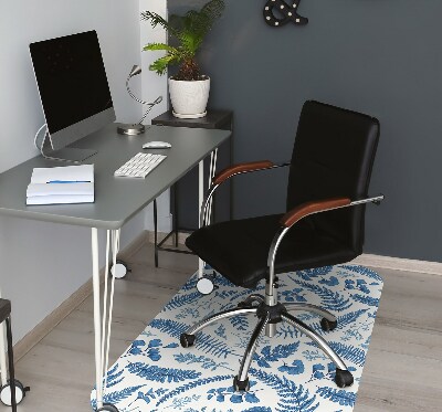 Alfombra para silla de escritorio Helechos azules