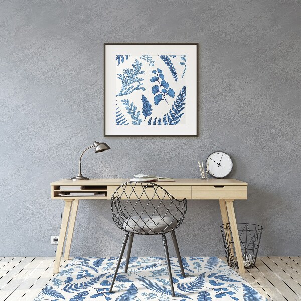 Alfombra para silla de escritorio Helechos azules