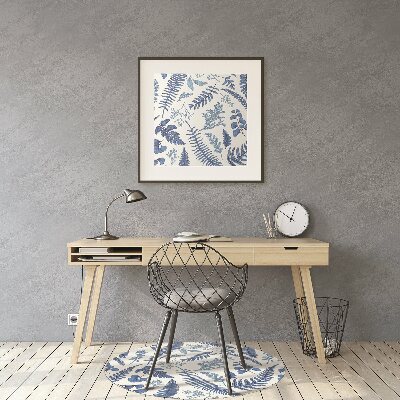 Alfombra para silla de escritorio Helechos azules