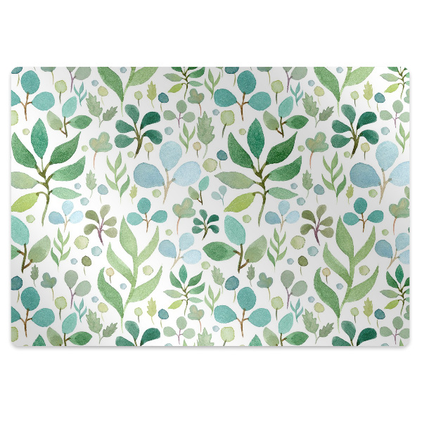 Alfombra silla ordenador Hojas verdes