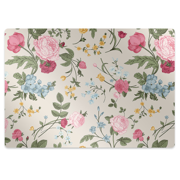 Alfombra silla escritorio Flores coloridas
