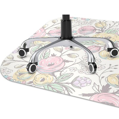 Alfombra para silla de escritorio Flores coloridas