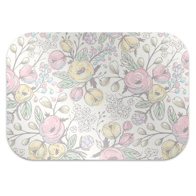 Alfombra para silla de escritorio Flores coloridas