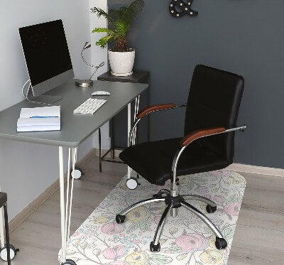 Alfombra para silla de escritorio Flores coloridas