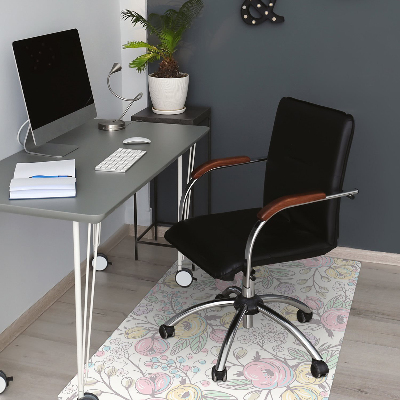 Alfombra para silla de escritorio Flores coloridas