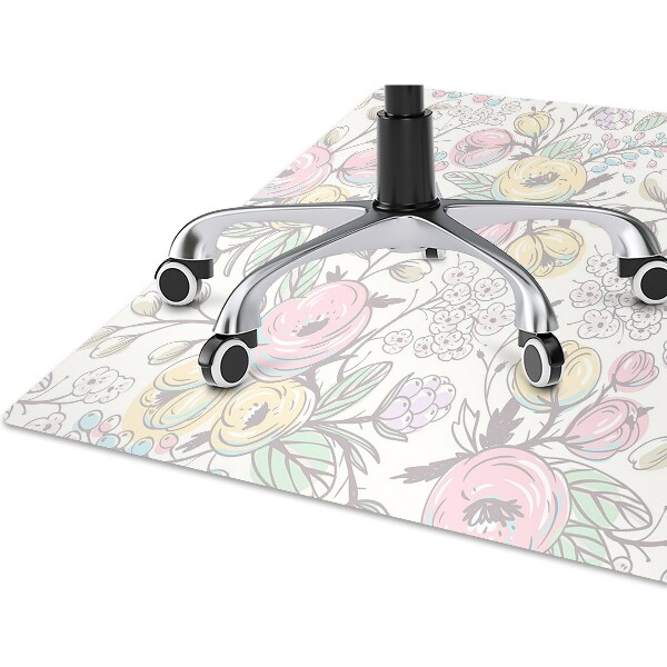 Alfombra para silla de escritorio Flores coloridas